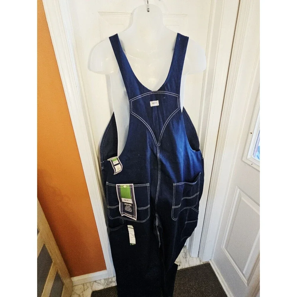 Liberty NWT Bib Overalls 44x30 Denim  Jeans Carpenter Work Farm Cotton NEW Mens